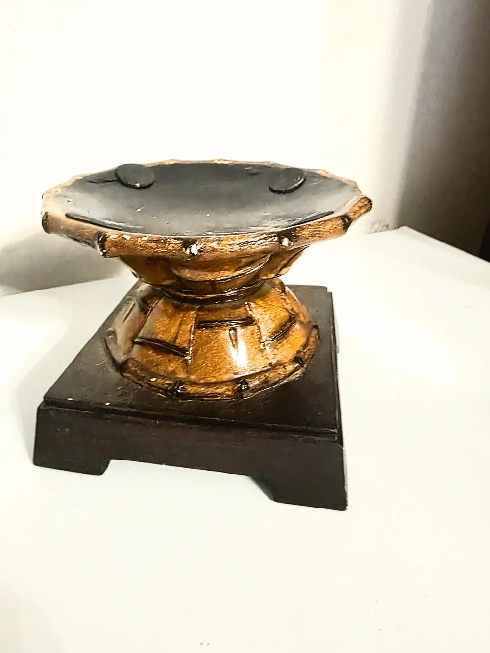 Decorative Gold and Black Pedestal Bowl/Candle Holder